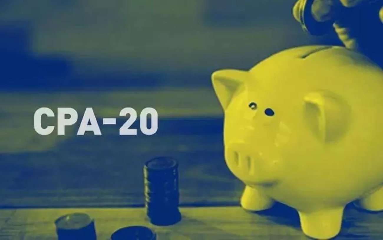 Imagem de um porquinho, acompanhada dos dizeres CPA-20