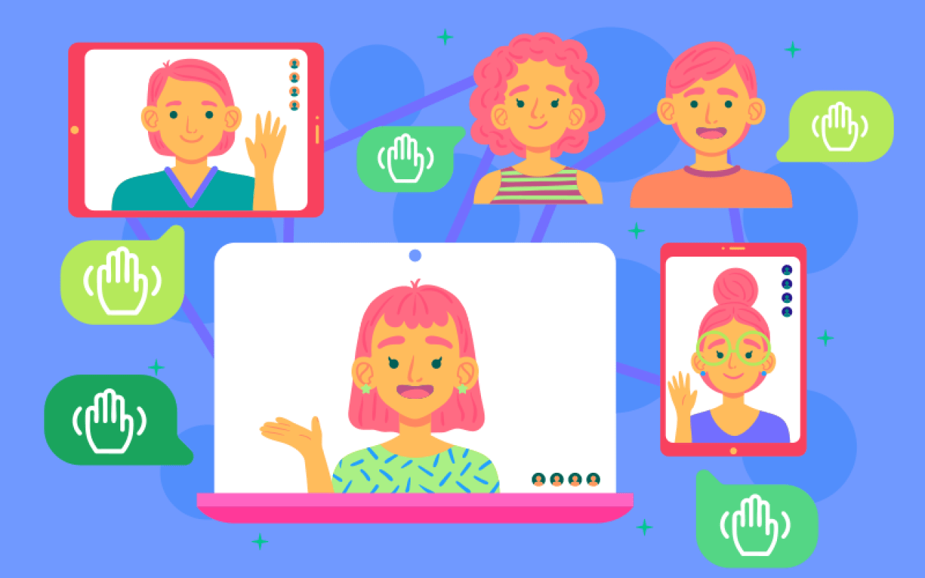 Imagem: Freepik Ilustração de pessoas participando de uma assembleia virtual