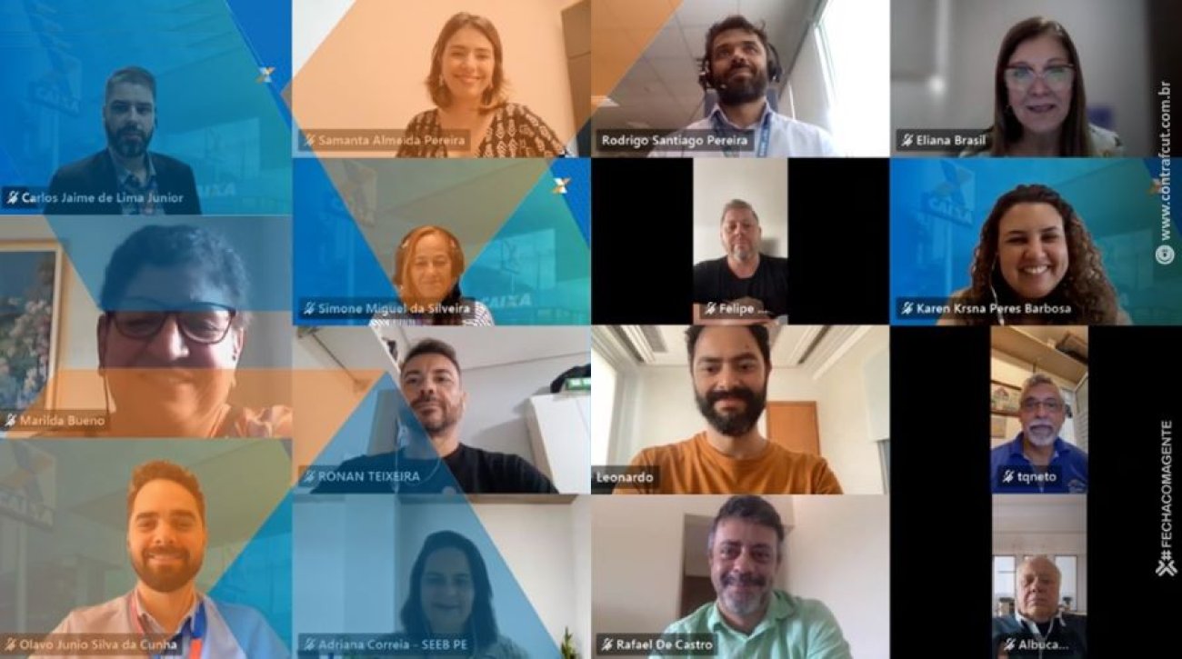 Imagem: Reprodução/Contraf-CUT Print da reunião do GT do Saúde Caixa