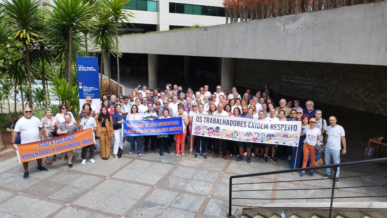 Foto: Reproduçao/Contraf-CUT Mobilização dos aposentados do Itaú para cobrar soluções para a viabilidade financeira do plano de saúde