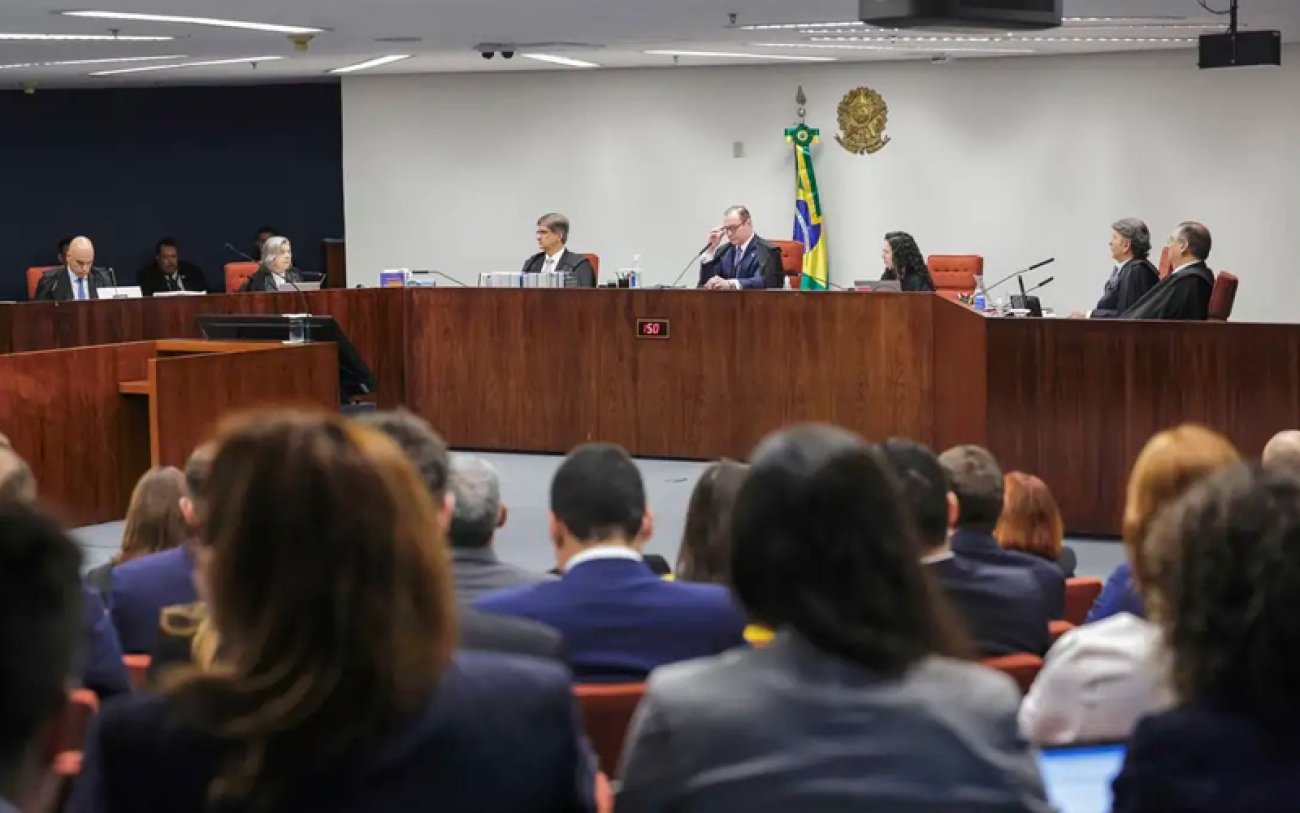STF forma maioria para trama golpista. Foto: Fellipe Sampaio /STF Fotografia mostra plenário do STF que julgou a trama golpista