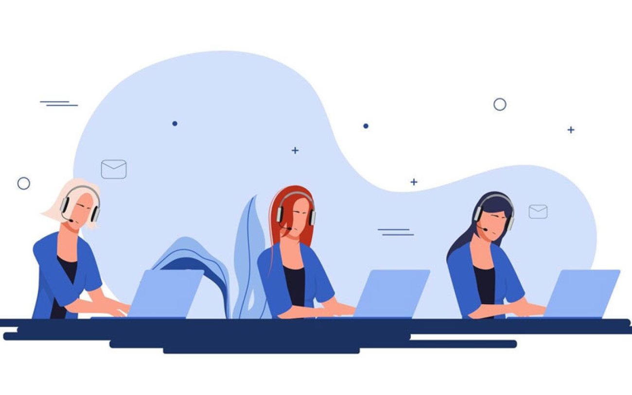 Arte: Freepik Desenho de três mulheres com headset