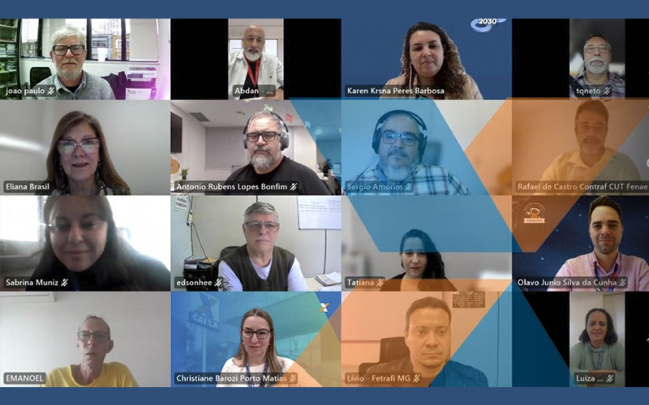 Arte: Contraf-CUT Imagem da tele de computador com as pessoas que participaram da reunião