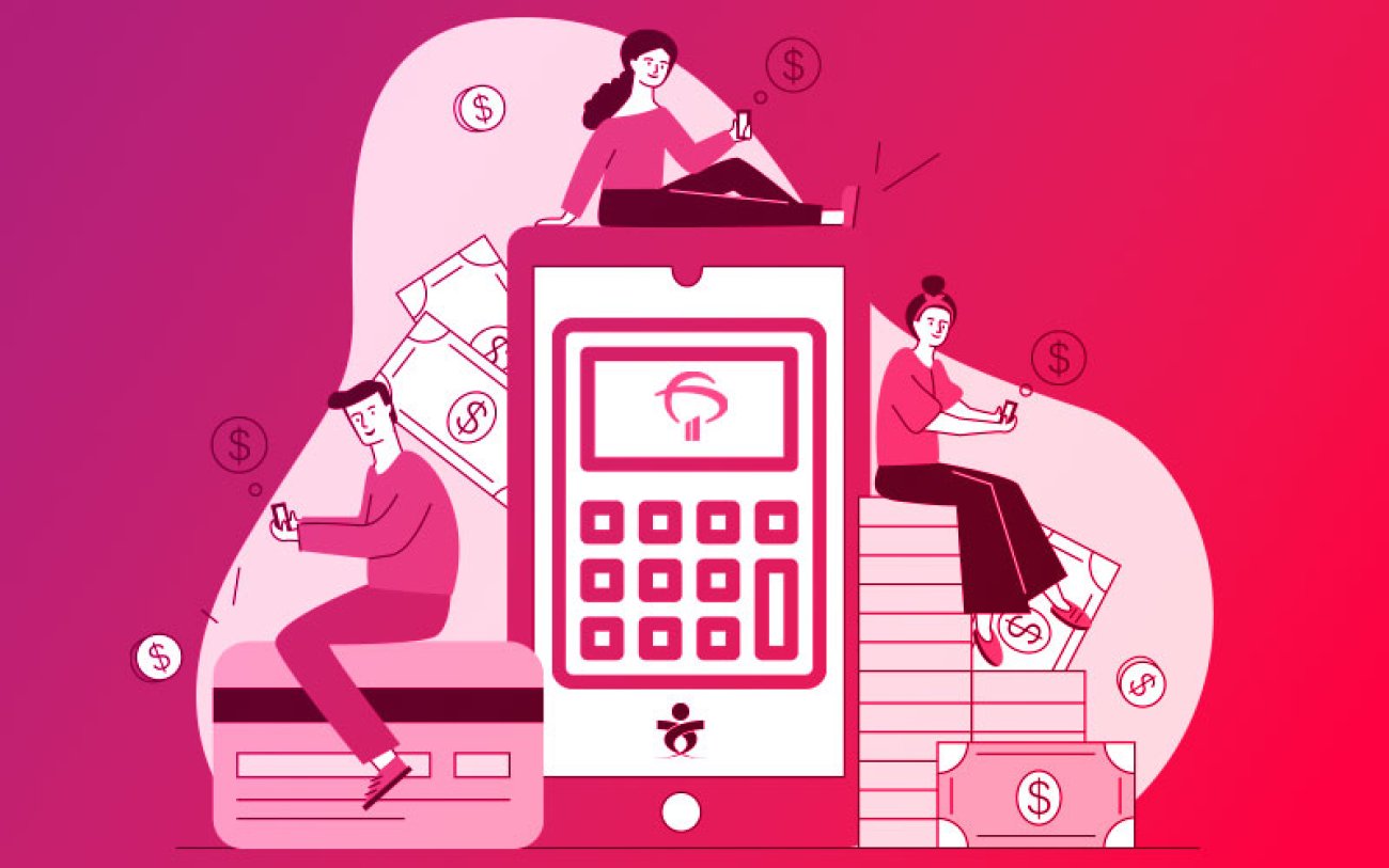 Imagem: Freepik Arte em desenho mostra pessoas em volta de uma calculadora