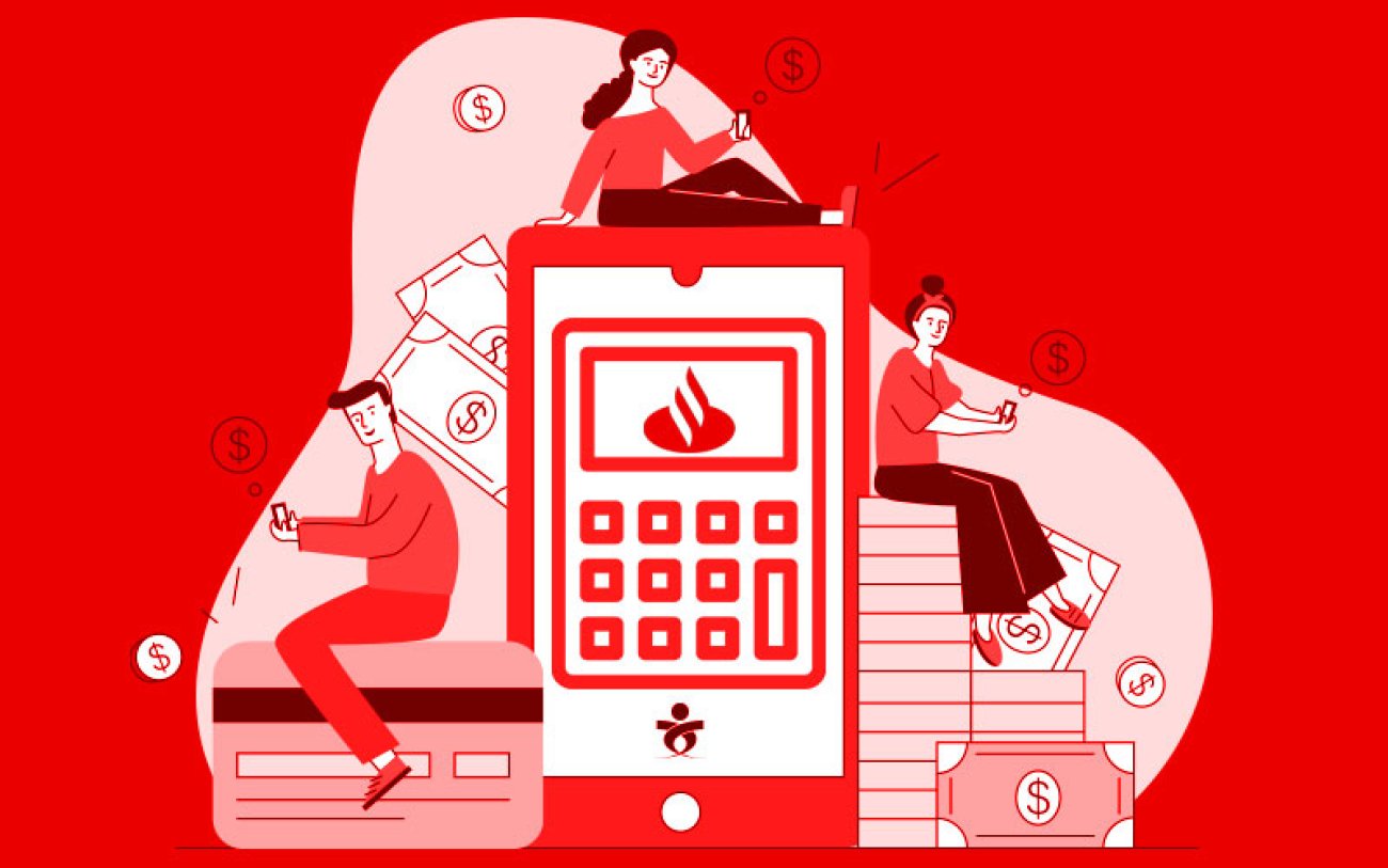 Freepik Arte em desenho mostra pessoas em volta de uma calculadora