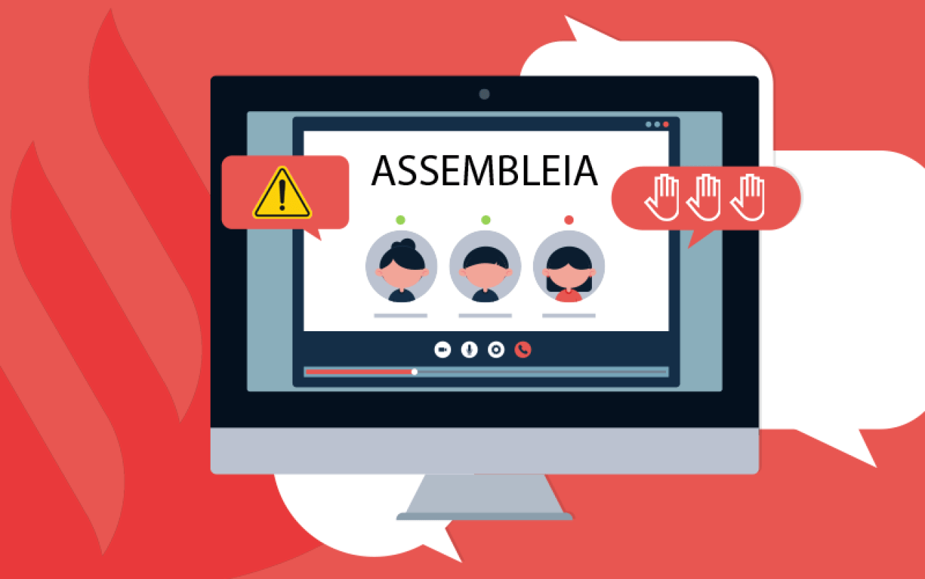Imagem: Freepik Imagem da tela de um computador, representando uma assembleia virtual