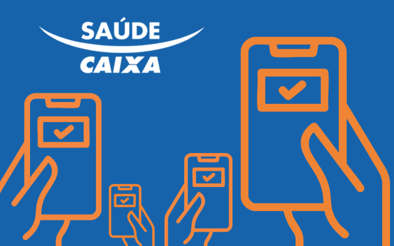 Ilustração de mãos segurando um celular, remetendo a uma votação virtual em assembleia (Montagem: Linton Publio)