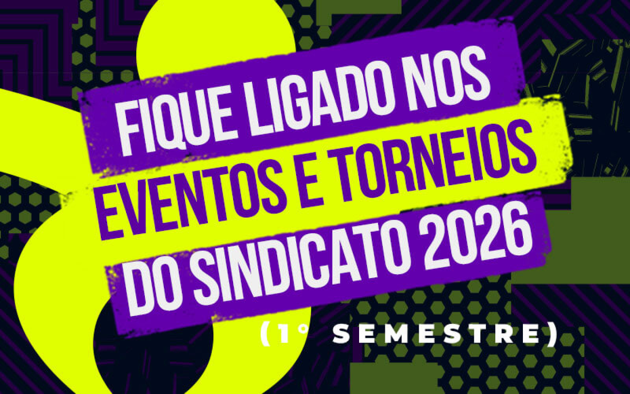 Arte do calendário de torneios esportivos e atividades culturais do Sindicato (Imagem: Fabiana Tamashiro)