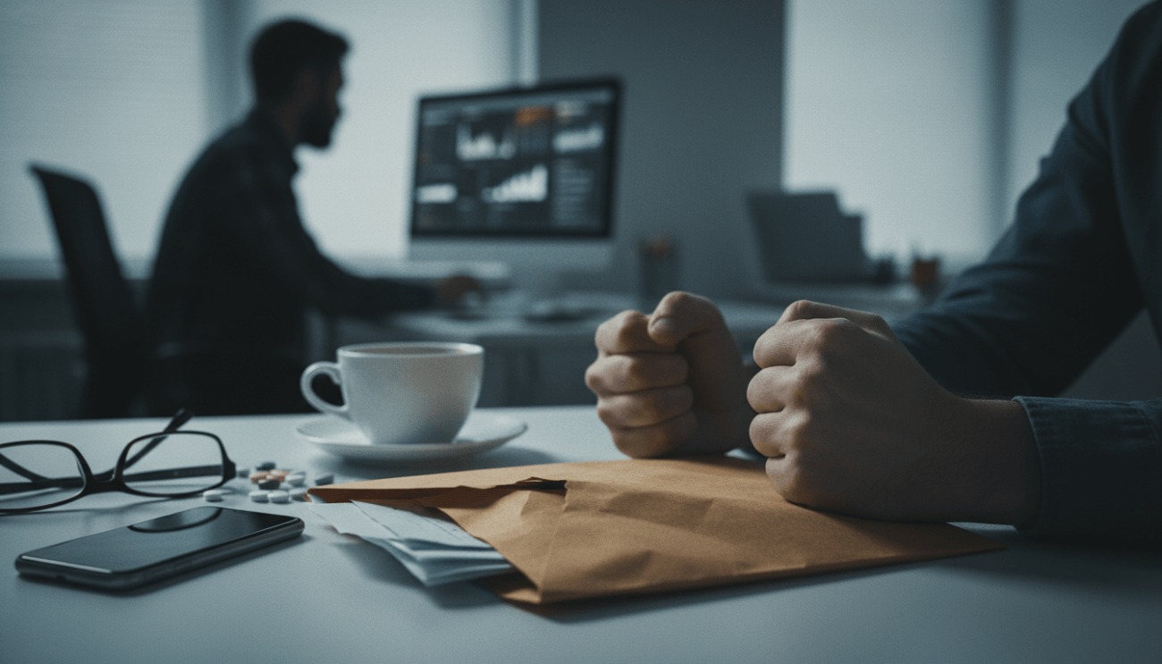 Imagem mostra pessoas em um escritório