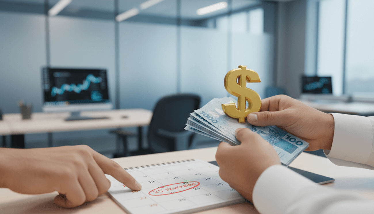 Arte mostra no calendário a data do pagamento da PLR para bancários do Safra