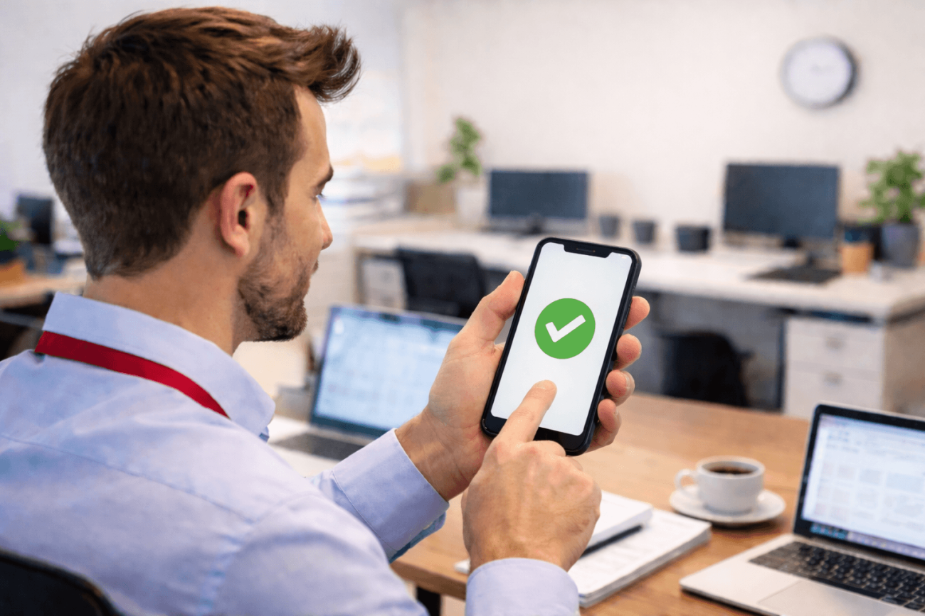 Imagem de um bancário participando de uma assembleia virtual