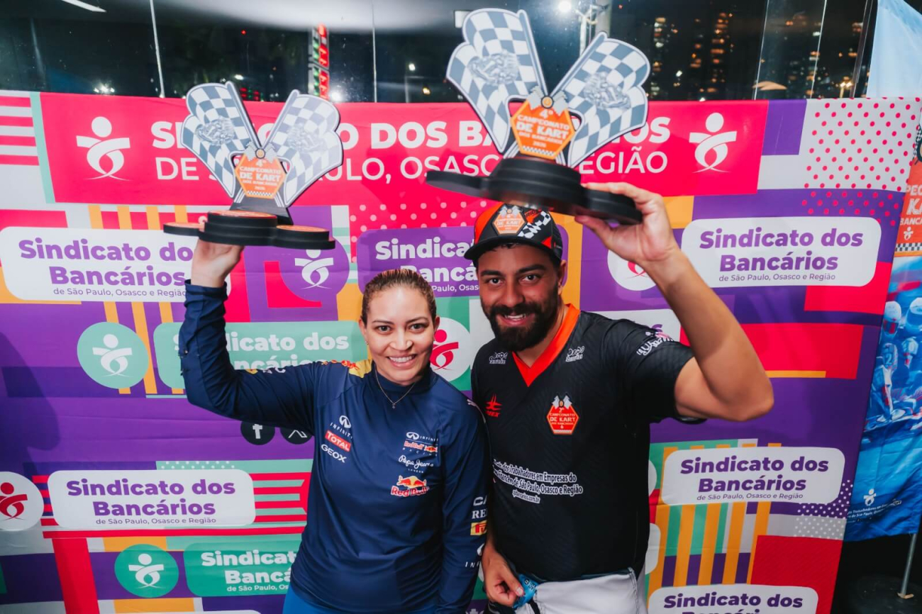 Campeonato de Kart dos Bancários tem bicampeões nas categorias feminina e masculina