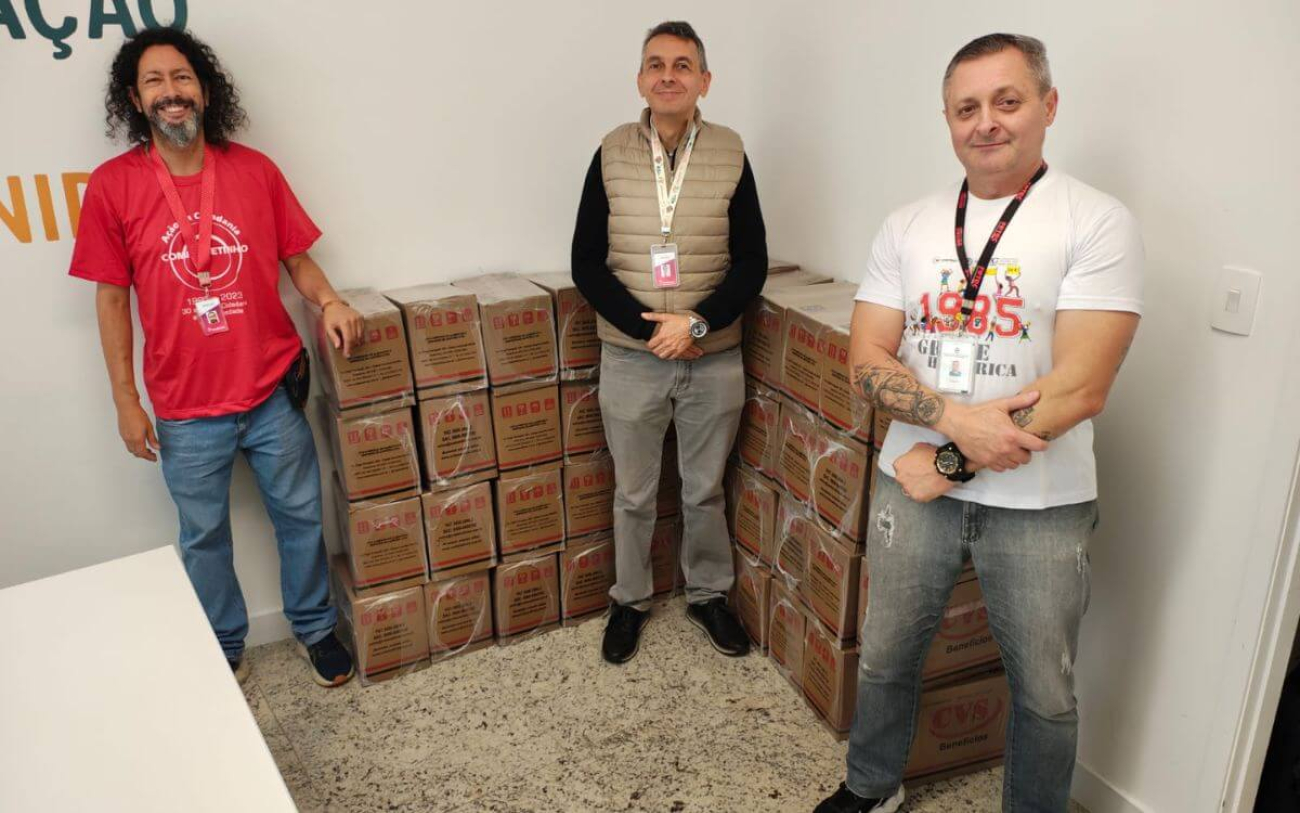 Com 48 cestas doadas, trabalhadores do Bradesco fortalecem campanha Bancário Solidário
