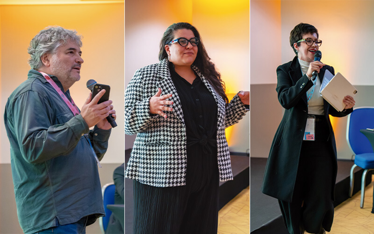 Foto de Alencar Ferreira, diretor Administrativo da Previ, Fernanda Lopes, coordenadora da CEBB, e Luciana Bagno, diretora de Risco Populacional, Saúde e Rede de Atendimento da Cassi