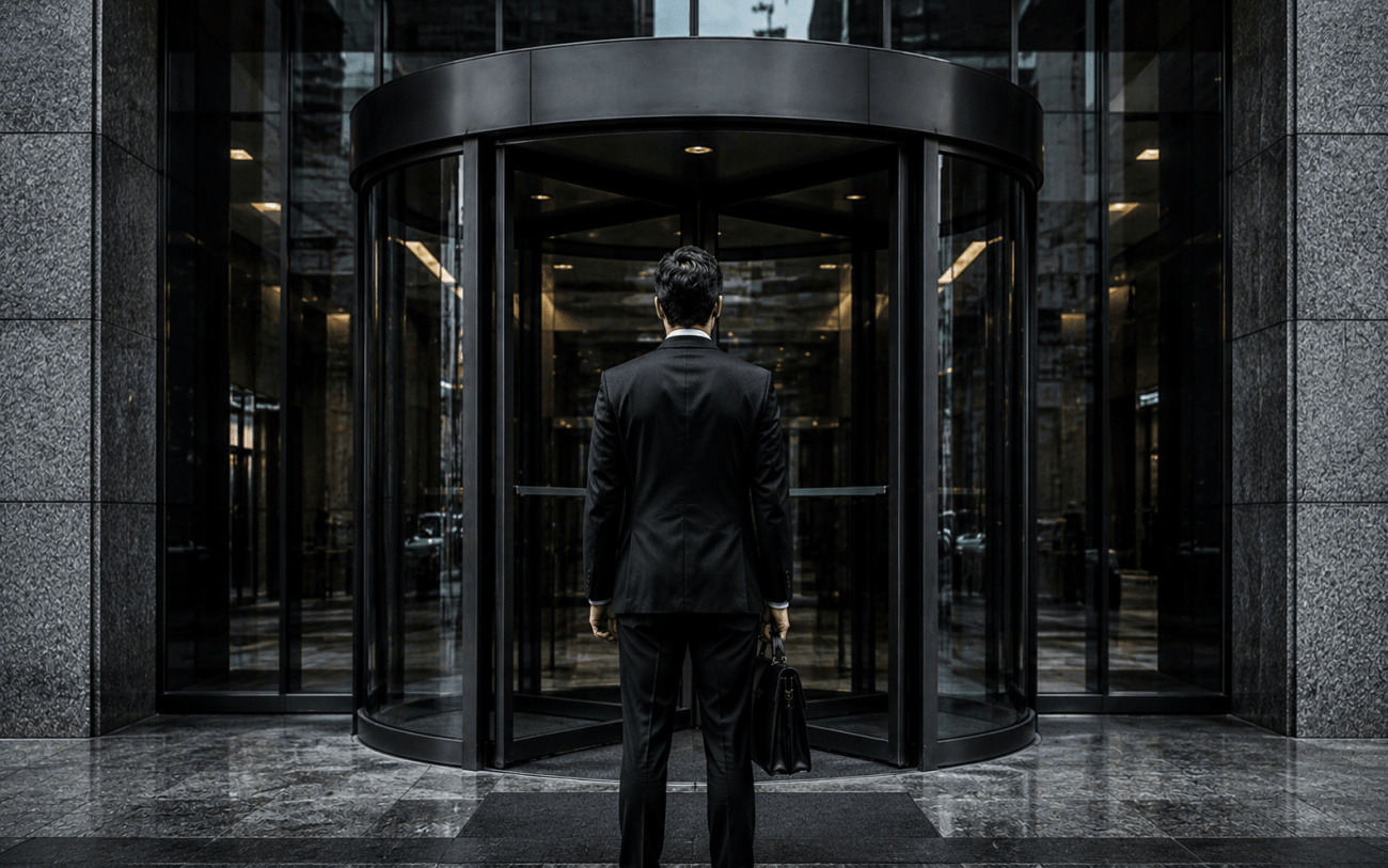 A movimentação de autoridades públicas para empresas privadas - em setores sobre os quais exerciam influência no exercício da função pública - é conhecida como "porta giratória"
