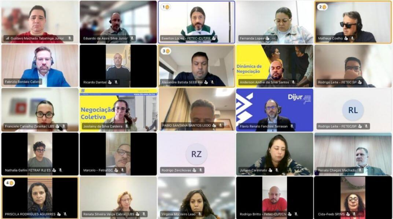 Negociação para renovação do Acordo Coletivo de Trabalho (ACT) específico do Banco do Brasil (Reprodução/Contraf-CUT)