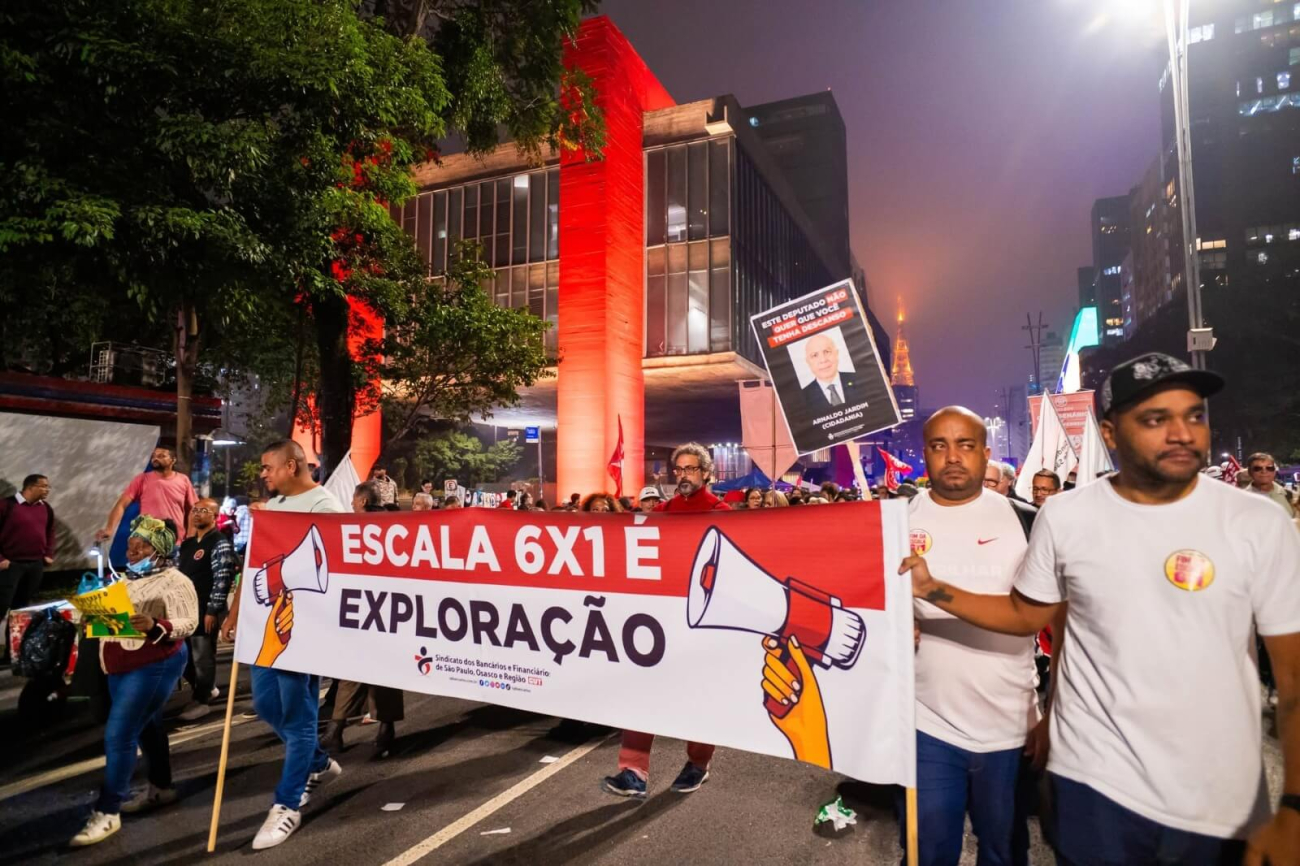 No dia 30/06, o Sindicato participou do Dia Nacional de Mobilização pelo Fim da Escala 6x1, na Av. Paulista