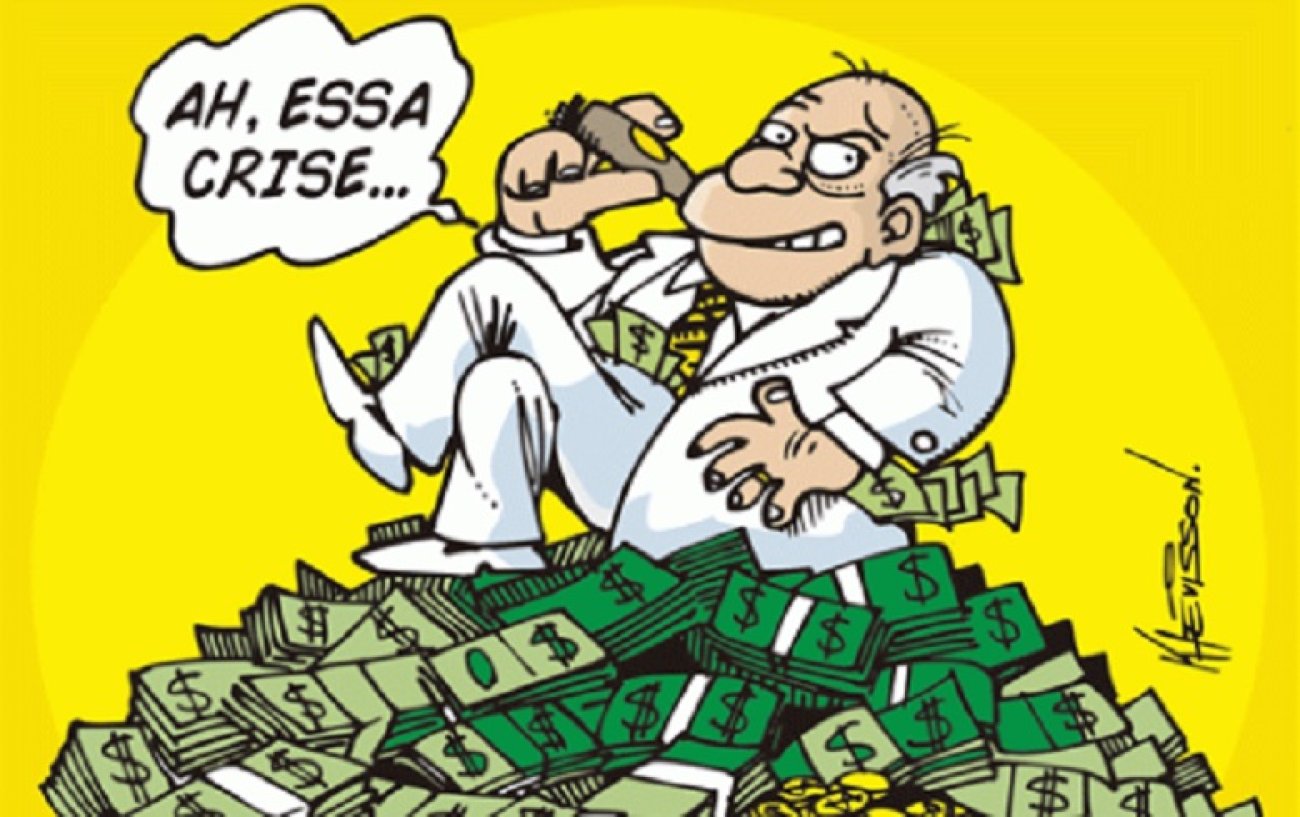 Ao invés de taxar grandes fortunas, lucros e dividendos, governo prefere fazer economia em cima dos aposentados e dos mais pobres Arte: Sindicato dos Bancários de Pelotas
