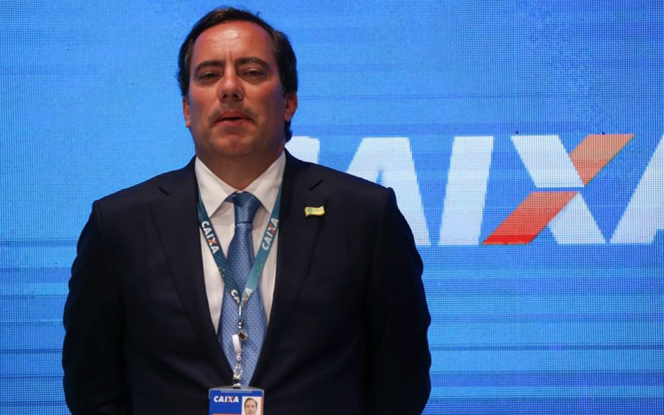 O então presidente da Caixa Econômica Federal, Pedro Guimarães, durante a cerimônia de transmissão do cargo (Foto: Valter Campanato/Agência Brasil) O presidente da Caixa, Pedro Guimarães (Foto: Valter Campanato/Agência Brasil)