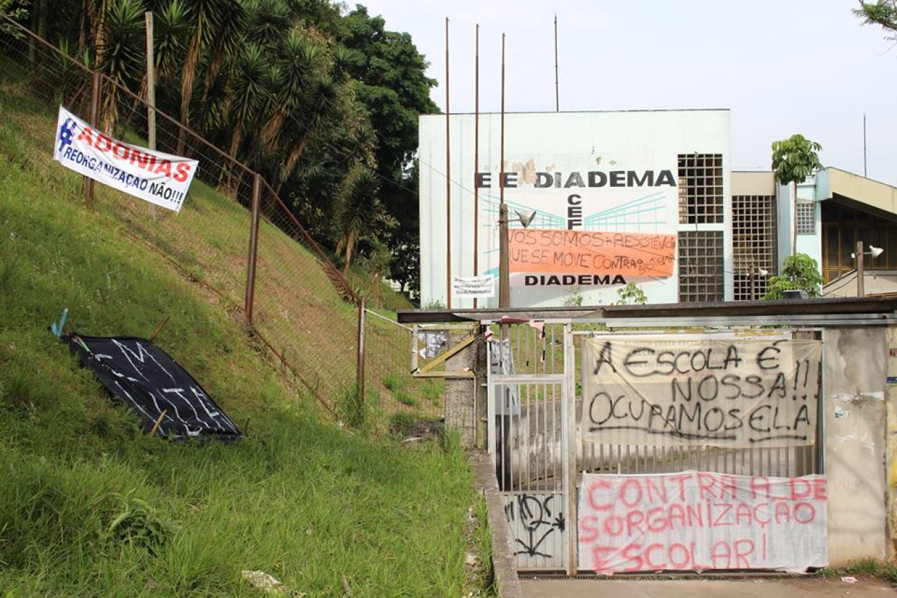 Escola estadual ocupada em Diadema, Grande São Paulo, em 2015 Foto: Jornalistas Livres (arquivo)