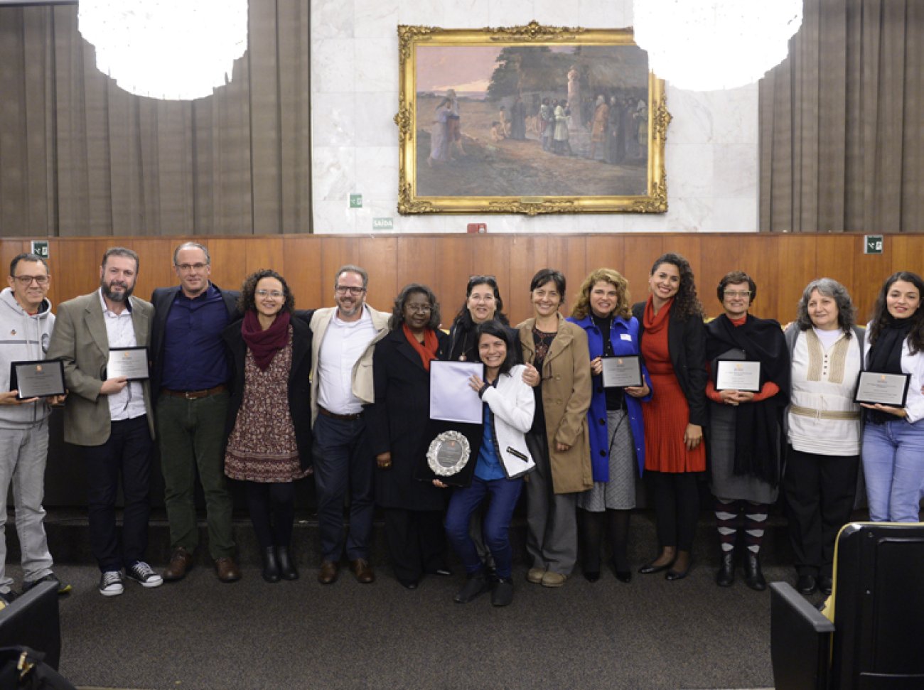 Membros do Projeto Âncora durante a premiação Foto: Divulgação
