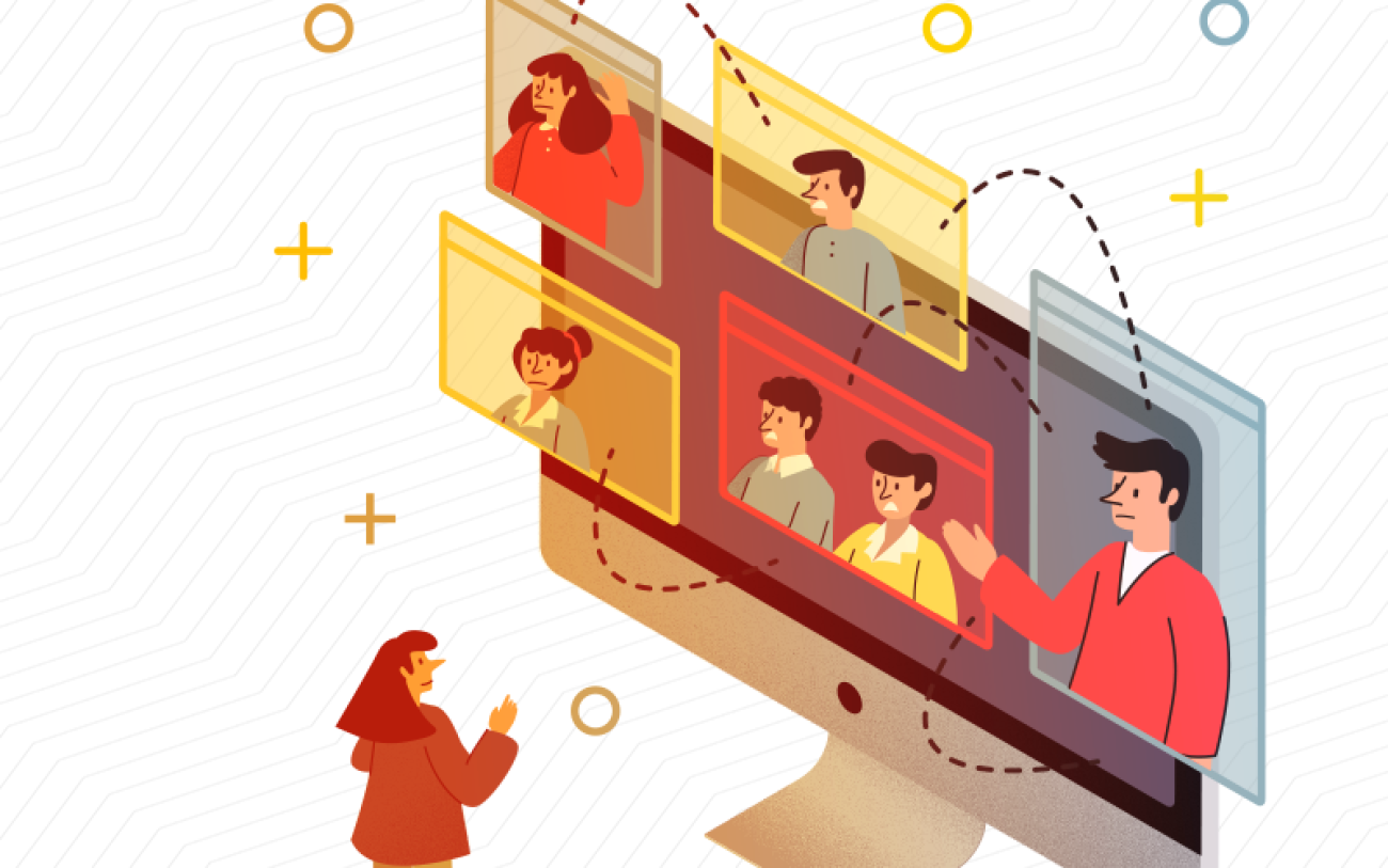 Imagem: Freepik Ilustração de uma reunião virtual