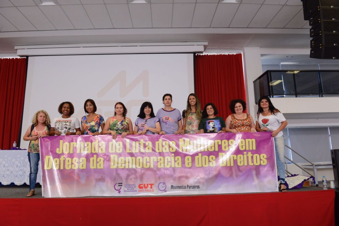 Dirigentes participaram do ato de lançamento da Jornada das Mulheres Foto: CUT-SP