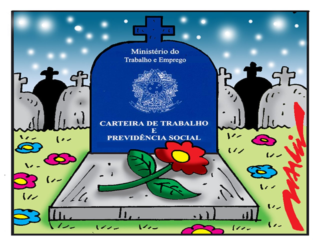 Reforma trabalhista de Temer enterra os direitos trabalhistas Arte: Marcio Baraldi