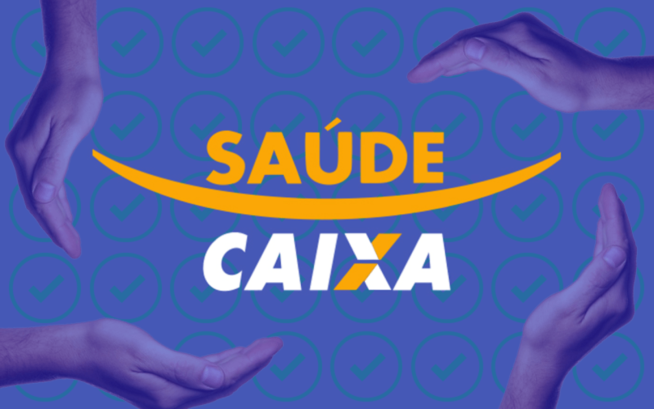 Montagem: Linton Publio Arte com o logo do Saúde Caixa