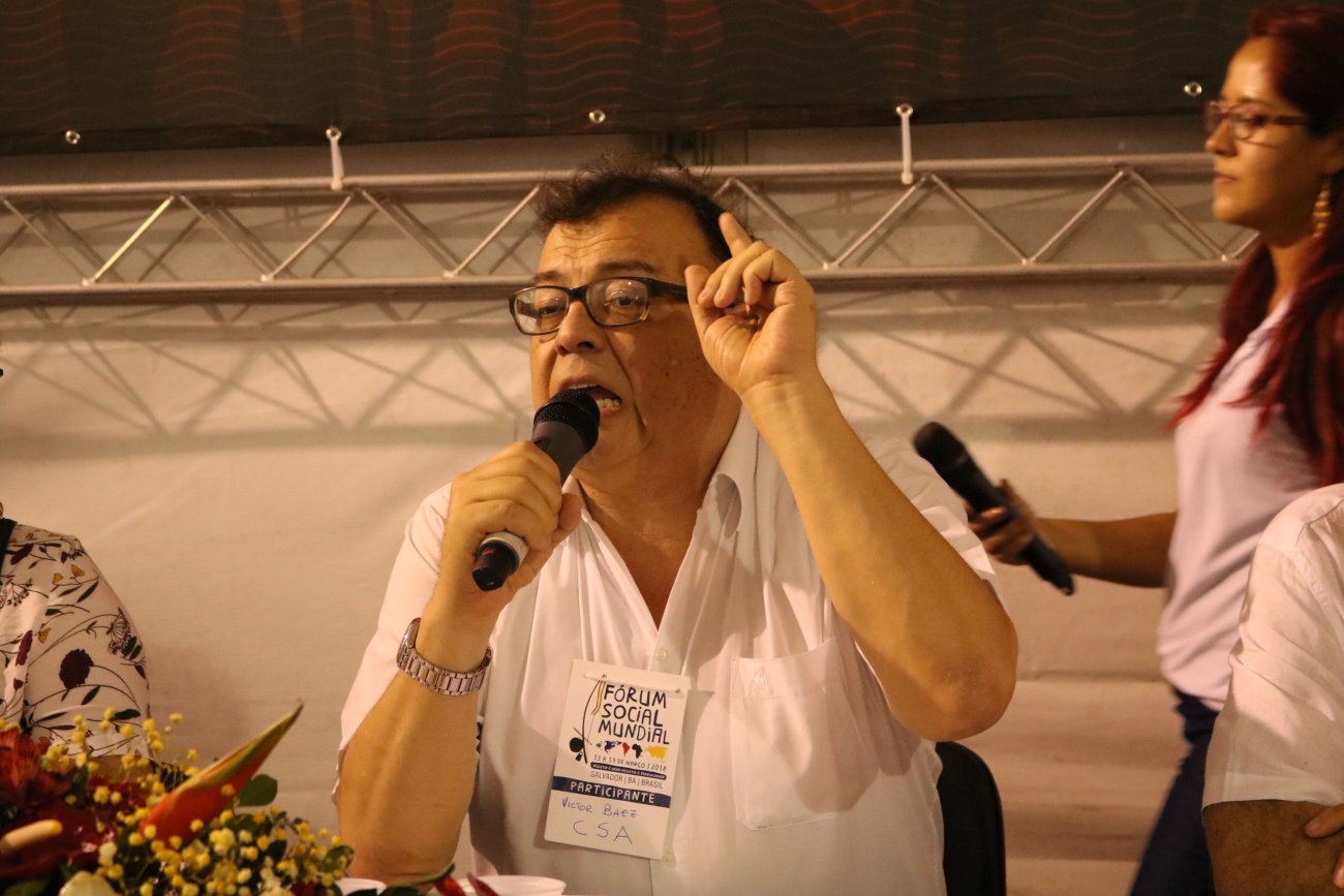 Victor Baez: "Precisamos pensar em alternativas para este modelo neoliberal que está sendo imposto” Foto: Seeb-SP