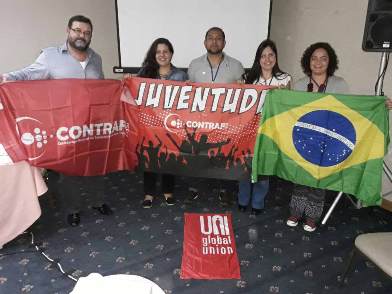 Delegação da Contraf-CUT na Oficina de Jovens Sindicalizadores da UNI Américas 2017 Foto: Seeb-SP