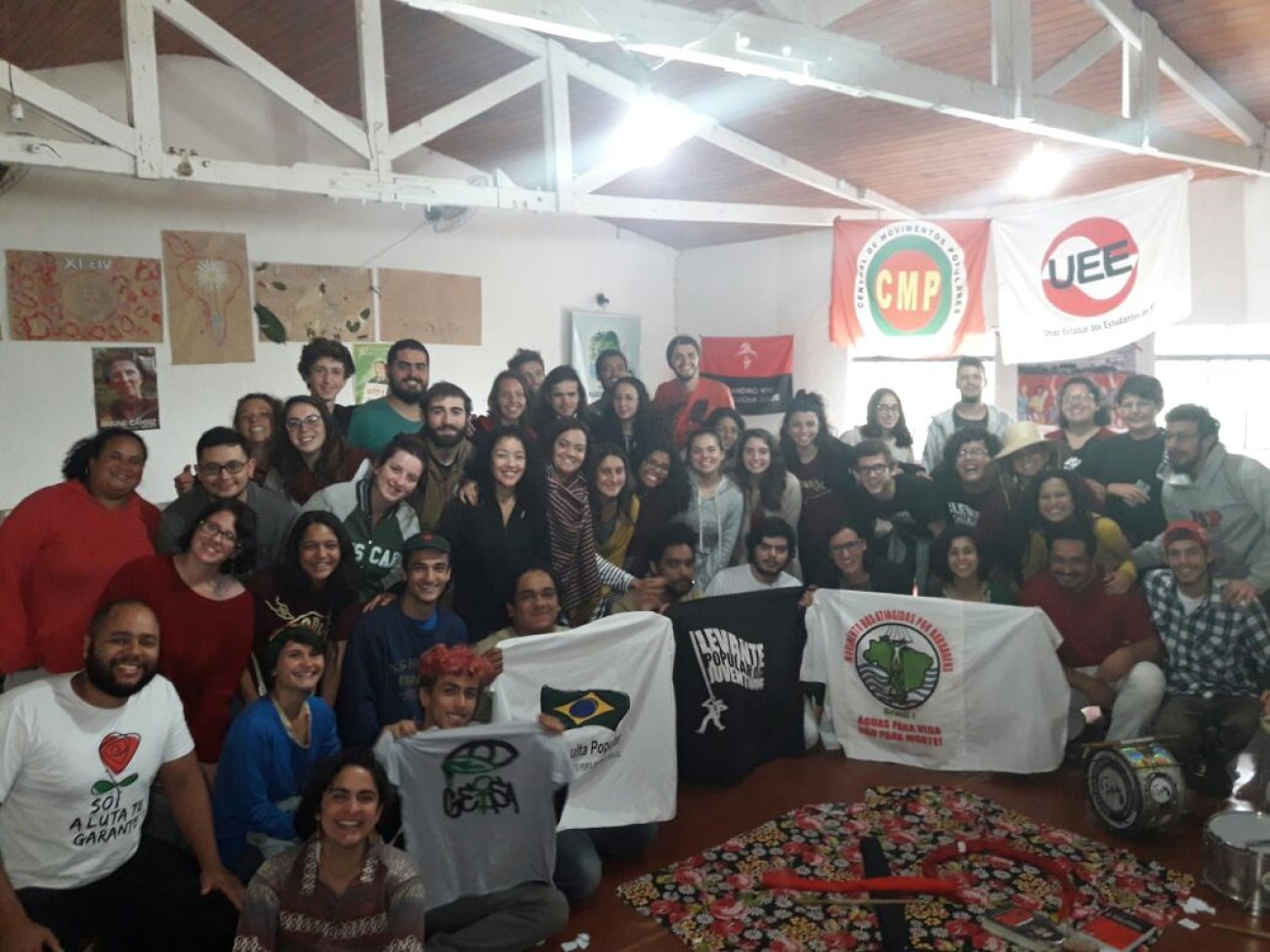 Jovens que participaram do intercâmbio promovido pelo Levante Popular da Juventude no interior de SP Foto: Seeb-SP