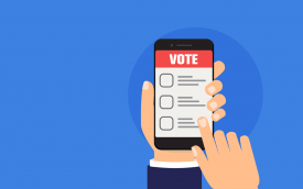 Imagem de votação em um celular