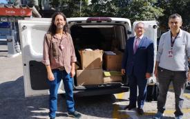Dirigentes do Sindicato recolhem cerca de 800kg de alimentos doados por bancários do Bradesco