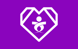 Imagem do logo do Sindicato dentro de um coração com um fundo lilás