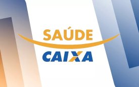 Imagem com o logo do Saúde Caixa