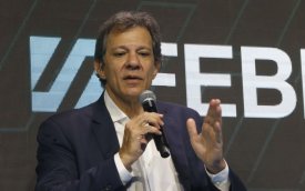 Fernando Haddad, ministro da Fazenda, durante evento da Febraban