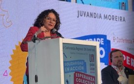 Juvandia Moreira discursa na 6ª Conferência da UNI Américas