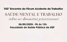 Arte tem informações sobre o 103 Forum de saúde mental na USP