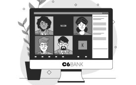 Ilustração de um monitor, no qual é realizada uma plenária virtual