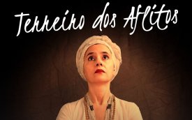 Arte mostra mulher vestida de branco representando Umbanda