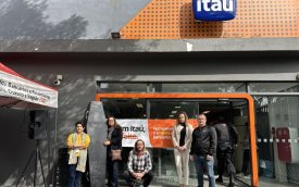 Protesto do Sindicato contra fechamento do Itaú no Mandaqui