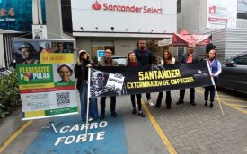 Protesto do Sindicato em agência do Santander