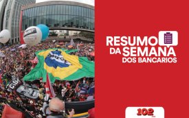 Imagem da manifestação contra a PEC da bandidagem, acompanhada do texto Resumo da Semana