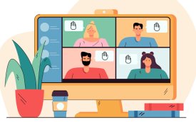 Ilustração de uma assembleia virtual