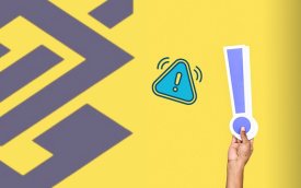 Arte com fundo amarelo mostra logomarca do Banco do Brasil ao lado de um símbolo de exclamação na mão