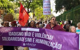 Sindicato e Abaesp participam de manifestação pelos direitos dos idosos