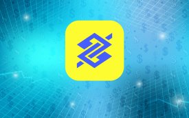 imagem de gráficos e cifrões, com o logo do Banco do Brasil em primeiro plano (Montagem: Linton Publio)