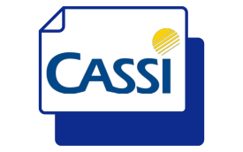 Arte mostra palavra Cassi em fundo branco e azul (arte SEEB-SP)