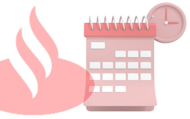 Arte mostra partee da logo do Santander ao lado de um calendário